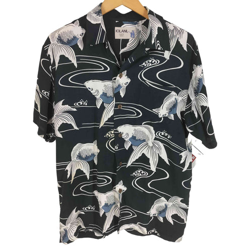 イオラニ IOLANI 金魚柄 ループカラー レーヨン アロハシャツ メンズ JPN:M