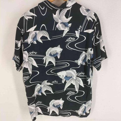 イオラニ IOLANI 金魚柄 ループカラー レーヨン アロハシャツ メンズ JPN:M
