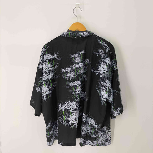 アンリラクシング unrelaxing S/S サテン地 総柄シャツ 彼岸花 花柄 メンズ