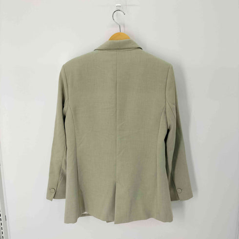 ザラ ZARA LIGHT GREEN FITTED DOUBLE-BREASTED BLAZER ダブルテーラードジャケット メンズ import:L