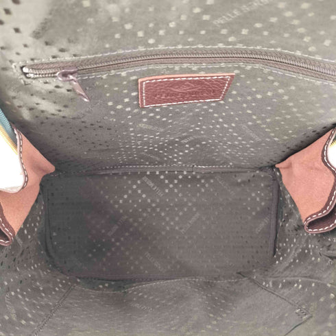 ペレボルサ PELLE BORSA フロント アシンメトリー ジップ カウレザー ミニ バックパック レディース