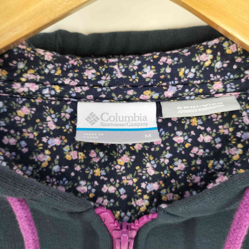 コロンビア Columbia 裏地花柄 ジップアップパーカー レディース import:M