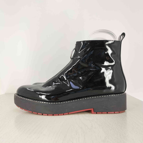 ザラ ZARA WOMAN エナメル フロントジップ ショートブーツ レディース EUR:39