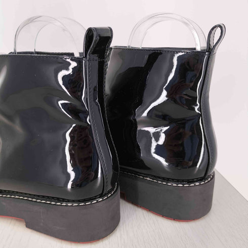 ザラ ZARA WOMAN エナメル フロントジップ ショートブーツ レディース EUR:39