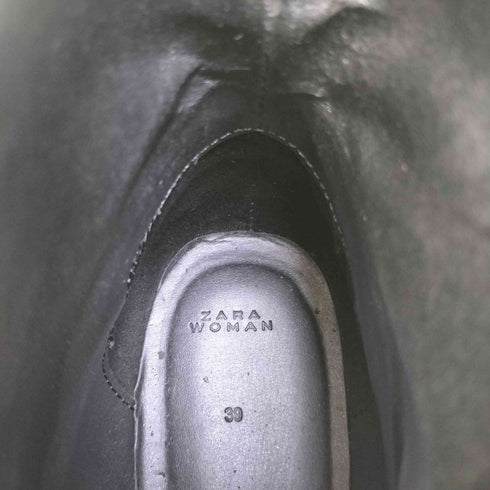 ザラ ZARA WOMAN エナメル フロントジップ ショートブーツ レディース EUR:39
