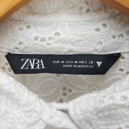 ザラ ZARA フラワーデザインレース L/Sブラウス レディース import:M