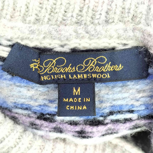 ブルックスブラザーズ BROOKS BROTHERS ノルディック柄 モックネックウールニット メンズ JPN:M