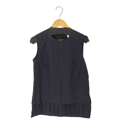エスマックスマーラ S Max Mara ノースリーブ レイヤードシャツ ビーズ レディース DE:38