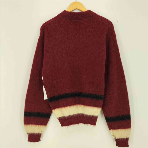 ヴァンヒューゼン VAN HEUSEN 60s 紺タグ モヘアウールハーフボタンニットプルオーバー メンズ import:S
