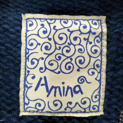 アミナ Amina ノルディック柄カウチンニットジップアップカーディガン メンズ