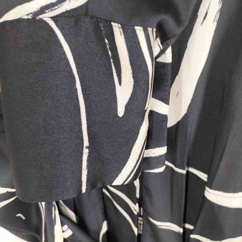 ザラ ZARA 総柄ポリエステル地マキシ丈タックシャツワンピース レディース import:S