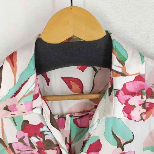 ザラ ZARA 花柄ポリエステル地カジュアルシャツ レディース import:S