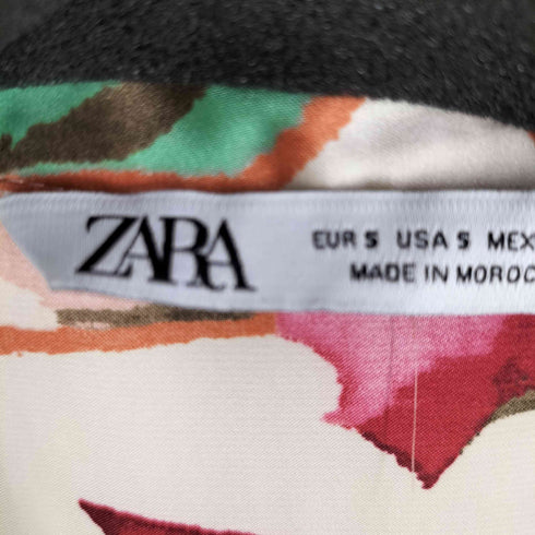 ザラ ZARA 花柄ポリエステル地カジュアルシャツ レディース import:S