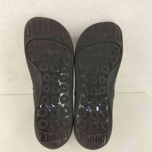カンペール CAMPER Peu Black leather ankle boots レディース JPN:38