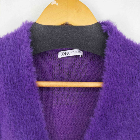 ザラ ZARA クロップド丈 シャギーカーディガン レディース M