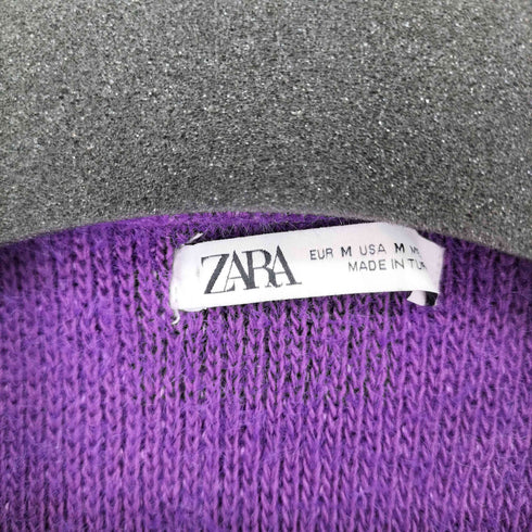 ザラ ZARA クロップド丈 シャギーカーディガン レディース M