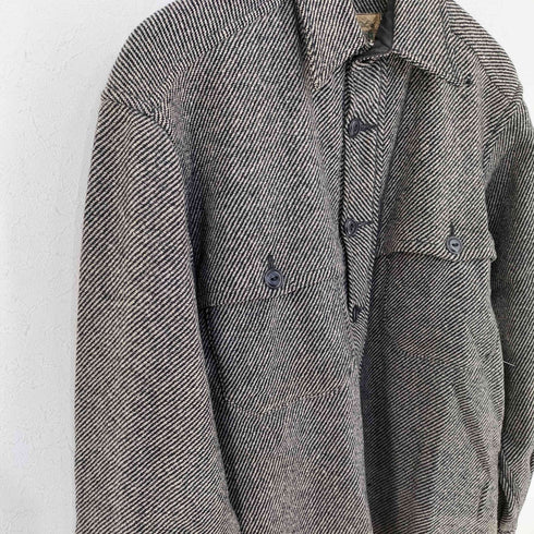 ダックスバック Duxbak Utica Duxbak 50s VINTAGE 猫目ボタン ウールシャツジャケット メンズ