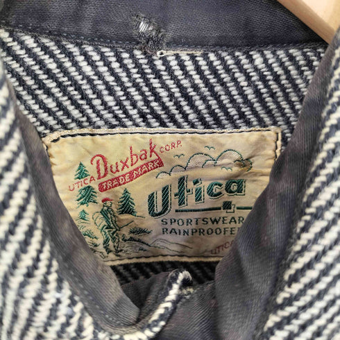 ダックスバック Duxbak Utica Duxbak 50s VINTAGE 猫目ボタン ウールシャツジャケット メンズ