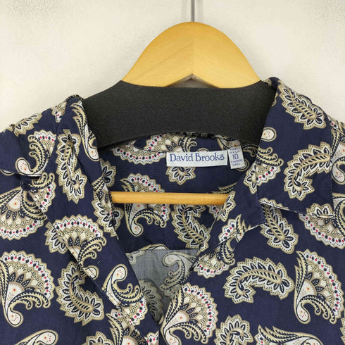 DAVID BROOKS MADE IN USA 総柄オープンカラー S/S シャツ レディース 10