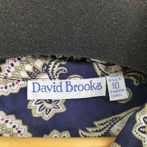DAVID BROOKS MADE IN USA 総柄オープンカラー S/S シャツ レディース 10