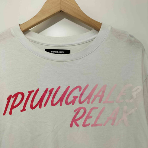 ウノピゥウノウグァーレトレリラックス 1PIU1UGUALE3 RELAX ロゴプリント クルーネック ロングスリーブ Tシャツ ロンT メンズ XXL