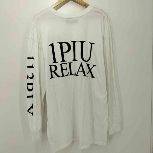ウノピゥウノウグァーレトレリラックス 1PIU1UGUALE3 RELAX ロゴ刺繍 バックプリント クルーネック ロングスリーブTシャツ ロンT メンズ XXL