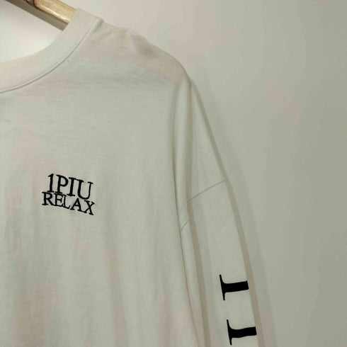 ウノピゥウノウグァーレトレリラックス 1PIU1UGUALE3 RELAX ロゴ刺繍 バックプリント クルーネック ロングスリーブTシャツ ロンT メンズ XXL