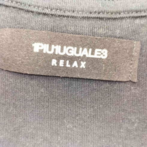 ウノピゥウノウグァーレトレリラックス 1PIU1UGUALE3 RELAX ロゴ刺繍 バックロゴ エンボス ロゴ刺繍 クルーネックロングスリーブ Tシャツ メンズ XXL
