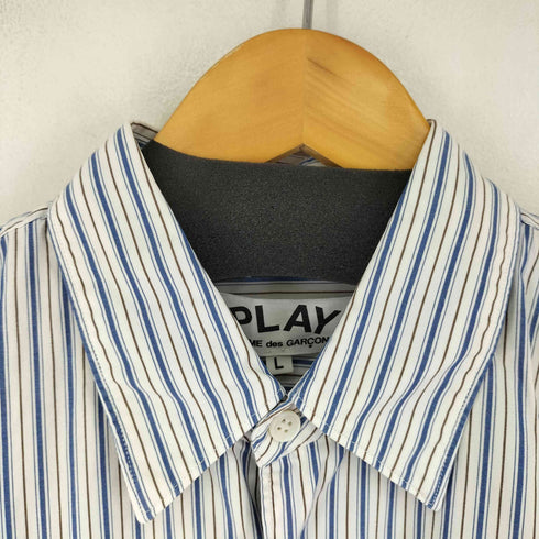 プレイコムデギャルソン PLAY COMME des GARCONS ハートワッペンストライプシャツ メンズ JPN:L