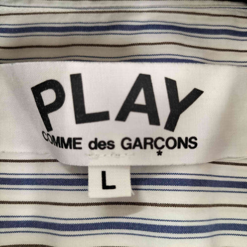 プレイコムデギャルソン PLAY COMME des GARCONS ハートワッペンストライプシャツ メンズ JPN:L