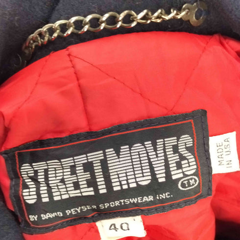 STREET MOVES USA製 裏地キルティング 錨ボタン ピー コート メンズ US:40