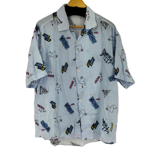 総柄オープンカラー S/S ストライプシャツ メンズ FREE