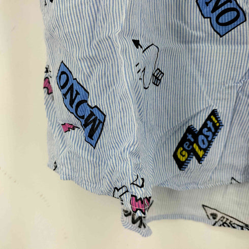 総柄オープンカラー S/S ストライプシャツ メンズ FREE