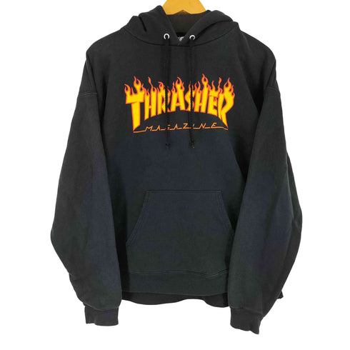 スラッシャーマガジン THRASHER MAGAZINE 90-00S フロントプリントプルオーバーパーカー メンズ import:M