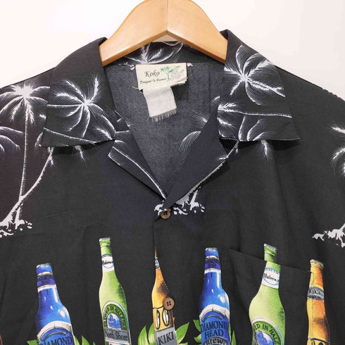 80-90s ビール 開襟 アロハシャツ メンズ