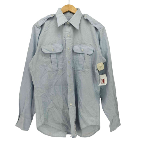 ユーエスエアーフォース U.S. AIR FORCE 90年製 SHIRT MAN'S LONG SLEEVE エポレット フラップポケット L/S シャツ メンズ 16×34