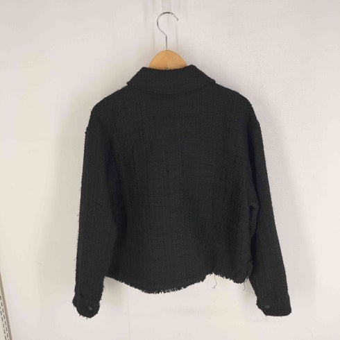 ザラ ZARA ダブル フラップポケット ツイード ショート丈 ジャケット レディース import:M