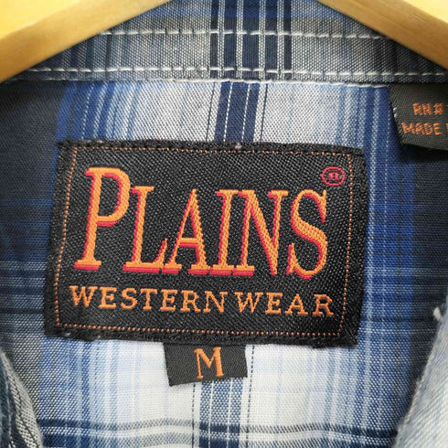 プレインズ PLAINS チェック柄ウエスタンシャツ メンズ JPN:M