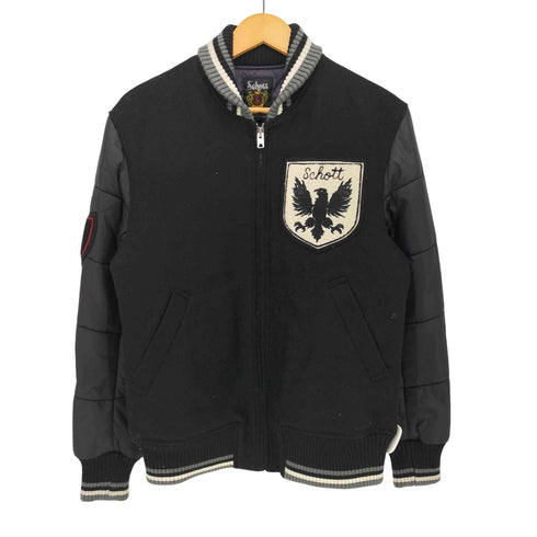 ショット Schott ロゴワッペン 裏地キルティング 袖切替 スタジアム ジャンパー メンズ import:L