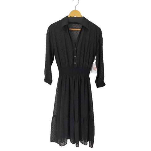ザラベーシック ZARABASIC BLACK MINI DRESS シースルーワンピース レディース JPN:M
