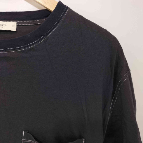 パブリックトウキョウ PUBLIC TOKYO ステッチデザイン クルーネックポケットTシャツ メンズ 01