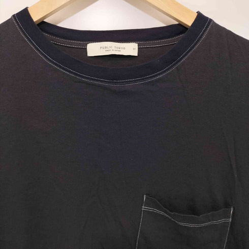 パブリックトウキョウ PUBLIC TOKYO ステッチデザイン クルーネックポケットTシャツ メンズ 01