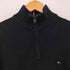 トミーヒルフィガー TOMMY HILFIGER ロゴ 刺繍 ハーフジップ ニット レディース import:M