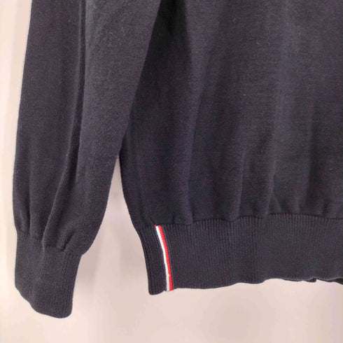 トミーヒルフィガー TOMMY HILFIGER ロゴ 刺繍 ハーフジップ ニット レディース import:M