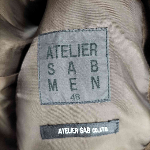 アトリエサブ ATELIER SAB MEN カシミヤ 混 比翼 ステンカラー ショート コート メンズ 50