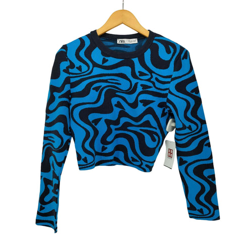 ザラ ZARA MARBLE JACQUARD KNIT レディース