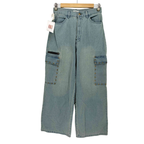 セダクル sedacle スタッズ ワイド デニム カーゴ パンツ レディース JPN:S