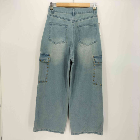 セダクル sedacle スタッズ ワイド デニム カーゴ パンツ レディース JPN:S