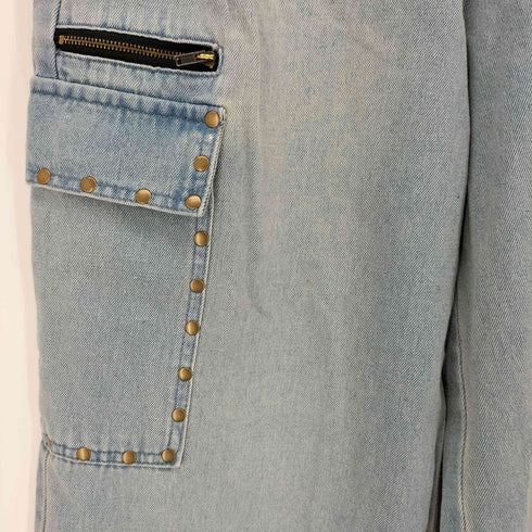セダクル sedacle スタッズ ワイド デニム カーゴ パンツ レディース JPN:S