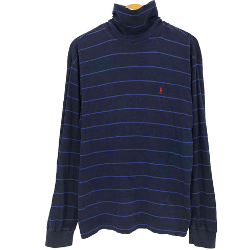 ポロラルフローレン POLO RALPH LAUREN ホンジュラス製 ボーダー タートルネックカットソー メンズ import:L